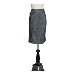 Ann Taylor two tone chevron knit lined pencil skirt size 8